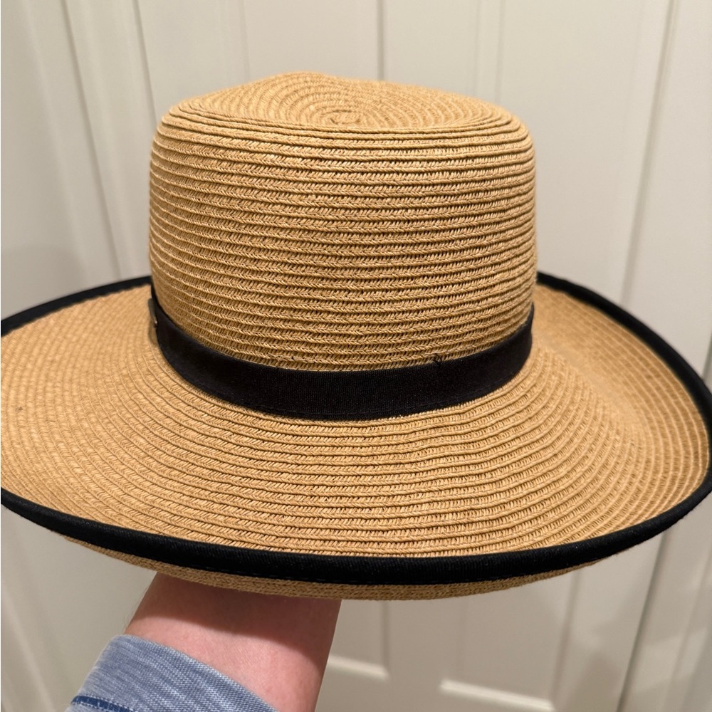 Cappelli Straworld Tan and Black Wide-Brim Hat